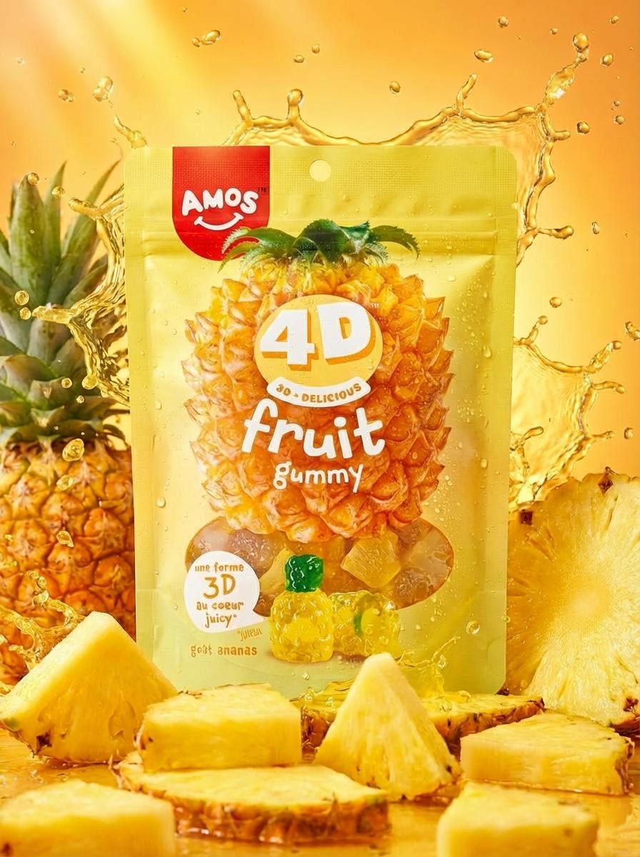 4D Gummy Pineapple Amos - 120g x 12