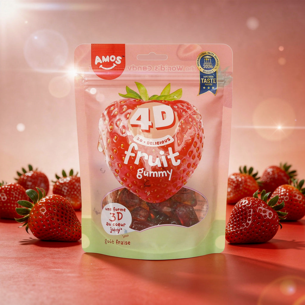 4D Gummy Strawberry Amos - 120g x 12