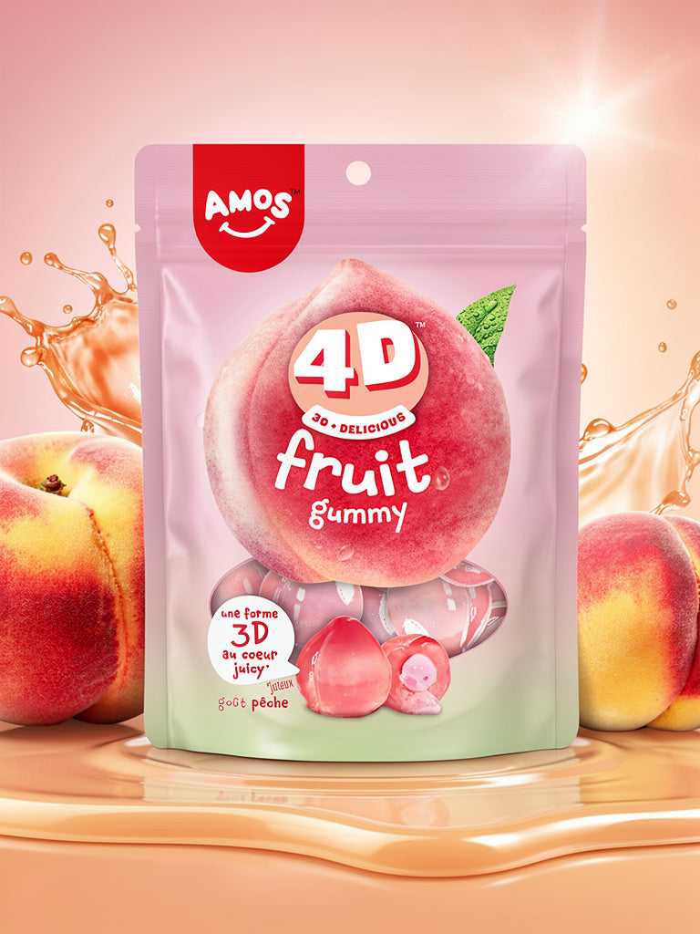 4D Gummy Peach Amos - 120g x 12