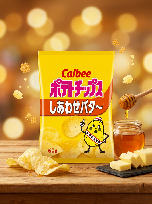 Chips Shiawasa Miel et Beurre - Calbee - 60g