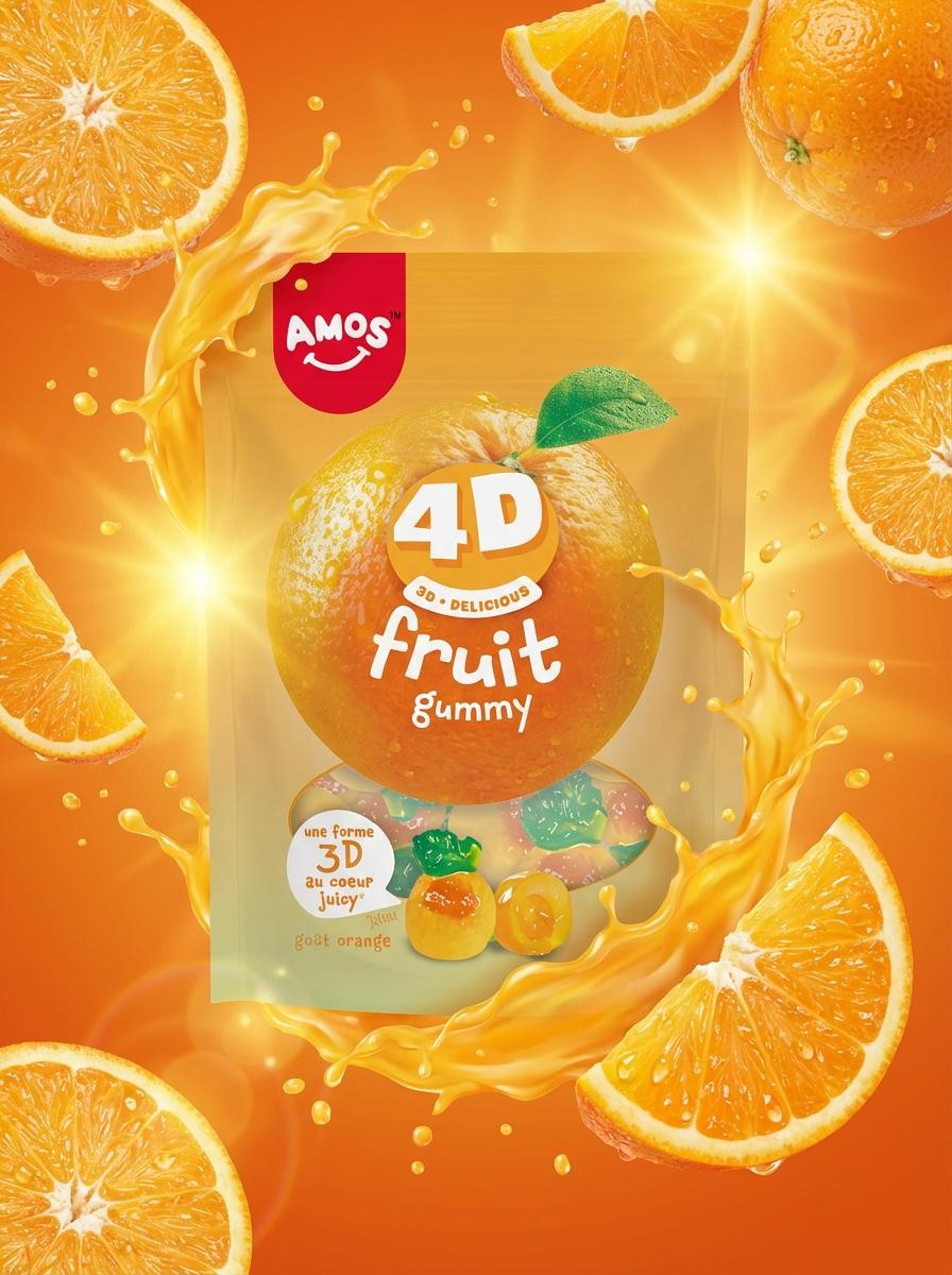 4D Gummy Orange Amos - 120g x 12