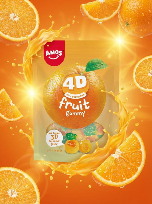 4D Gummy Orange Amos - 120g x 12