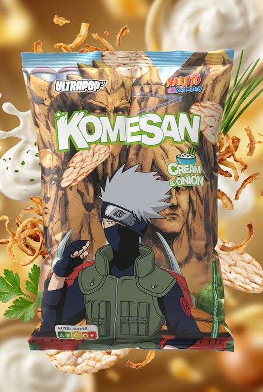 Komesan Cream and Onion Ultrapop Rice Chips - Kakashi - 60g x 12