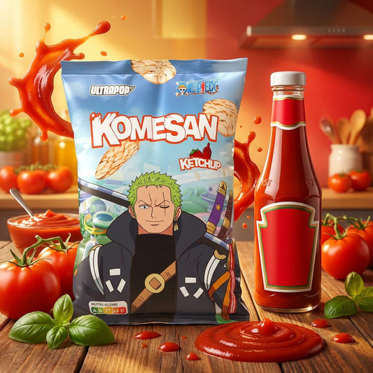 Komesan Ketchup Ultrapop Rice Chips - Zoro - 60g x 12