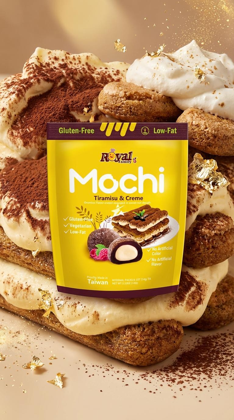 Mochi Cream Tiramisu – Royal Family - 180g x 12