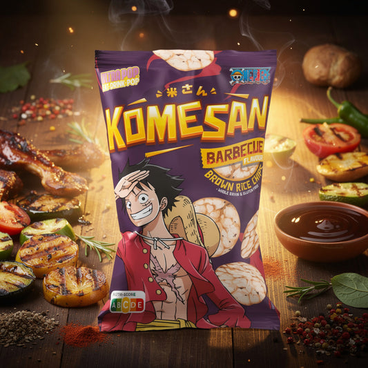 Komesan Ultrapop Luffy BBQ Rice Chips - 60g x 12