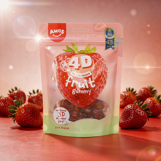 4D Gummy Strawberry Amos - 120g x 12